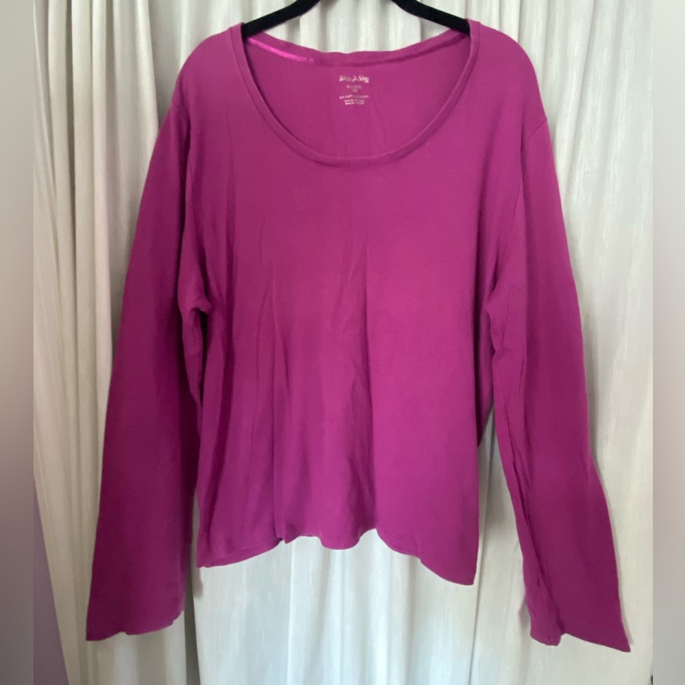 White Stag Purple Long Sleeve Shirt Size Woman’s XXL 100% Cotton